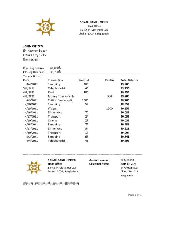 Bangladesh-Sonali-Bank.jpg Bangladesh Sonali bank statement easy to fill template in Excel and PDF format