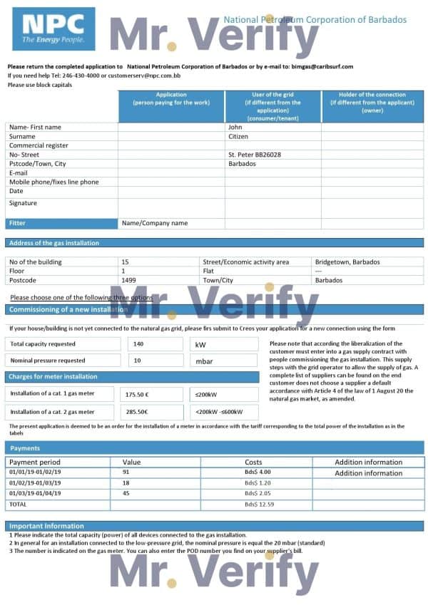 Barbados-National-Petroleum-Corporation-of-Barbados.jpg Barbados National Petroleum Corporation of Barbados gas utility bill template in Word and PDF format