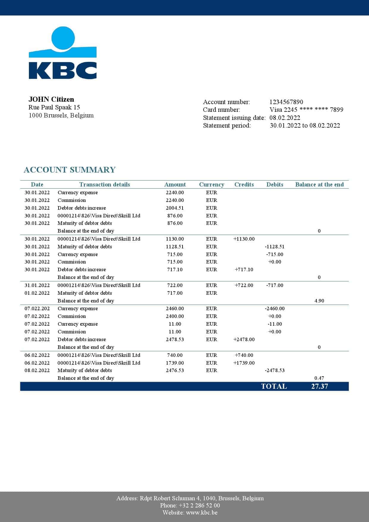 Belgium-KBC-bank-statement-template-in-Word-and-PDF-format.jpg Belgium KBC bank statement template in Word and PDF format