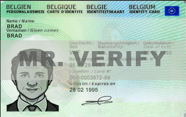 Belgium ID template