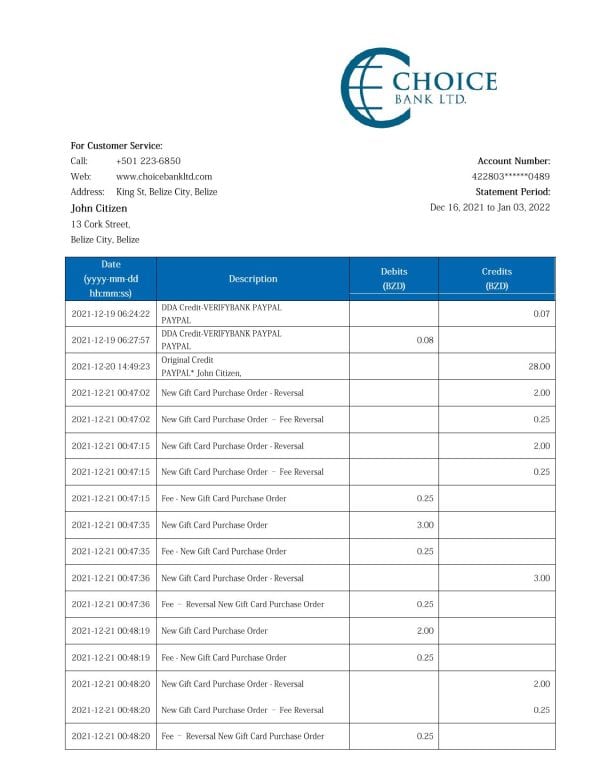 Belize-Choice-Bank-statement-template-in-Word-and-PDF-format.jpg Belize Choice Bank statement template in Word and PDF format