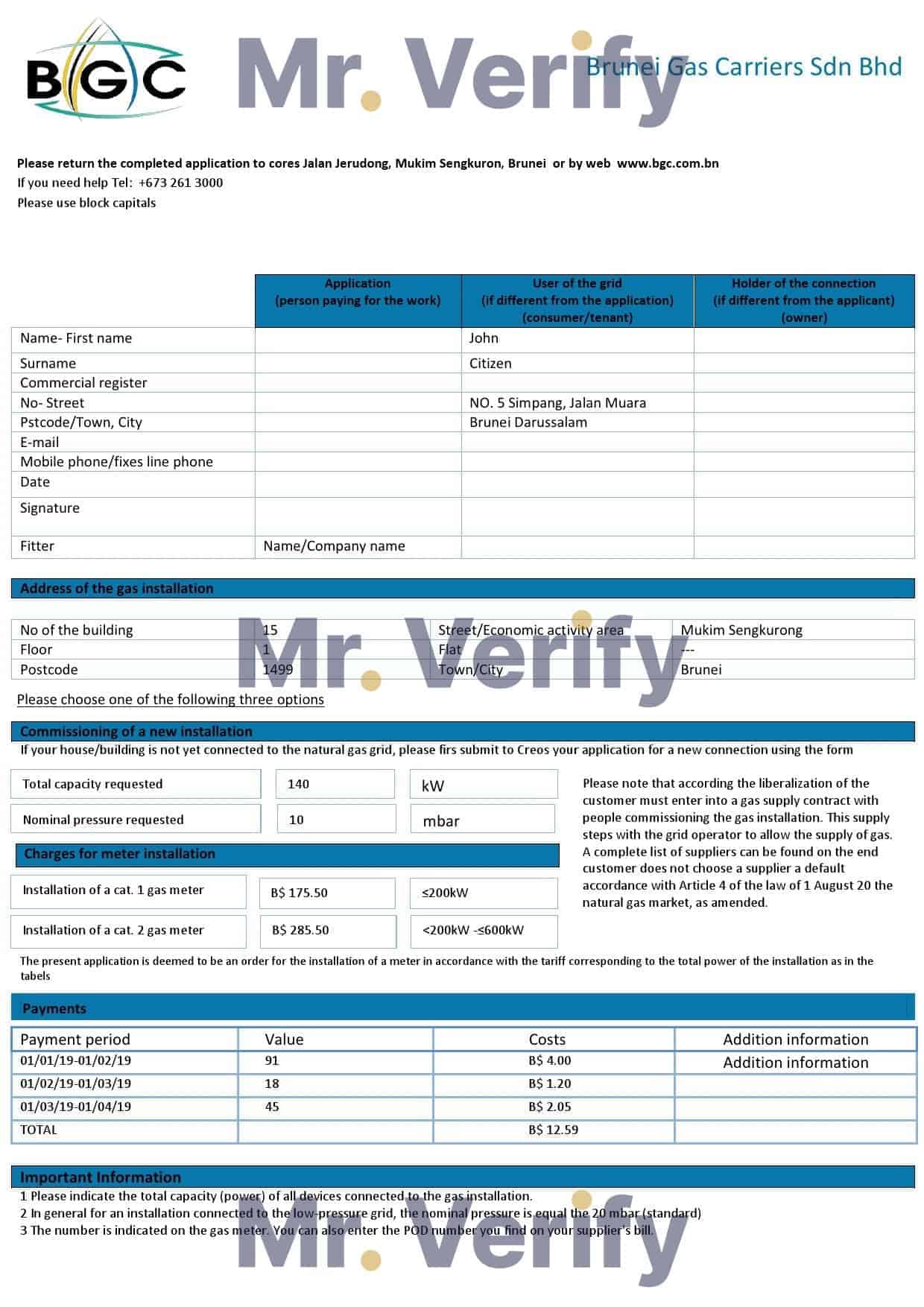 Brunei-Brunei-Gas-Carriers-gas-utility-bill.jpg Brunei Gas Carriers gas utility bill template in Word and PDF format