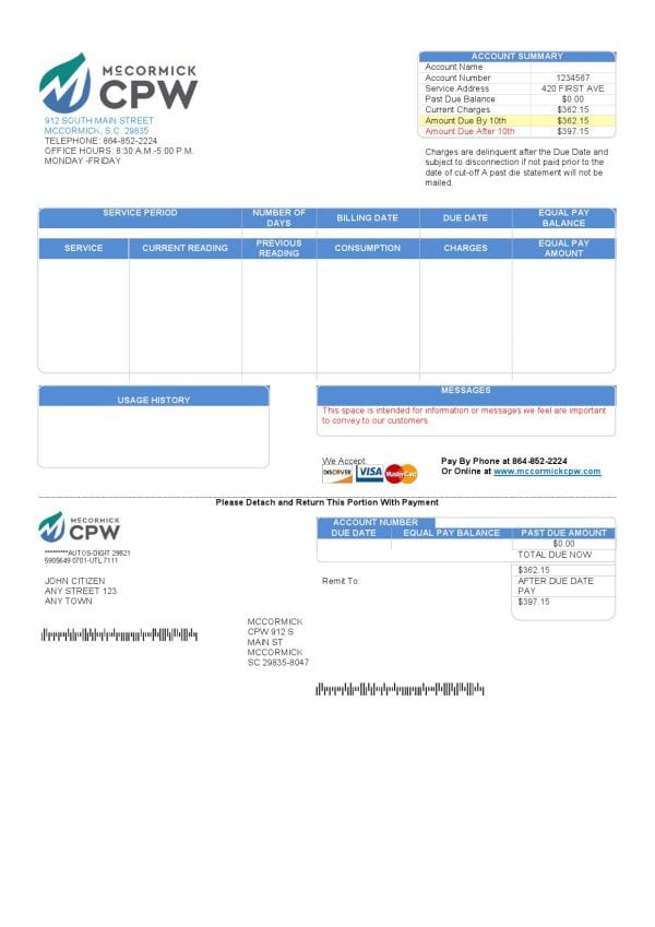 CPW.jpg USA CPW utility bill template in Word and PDF format