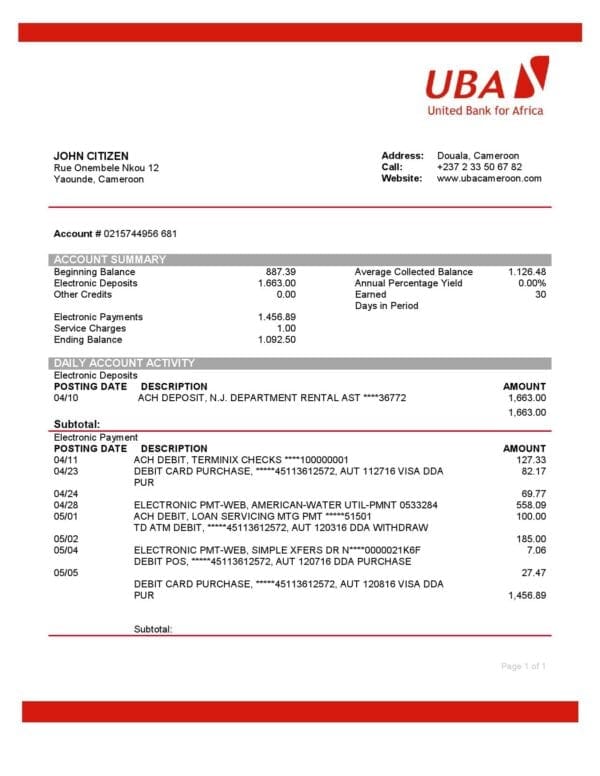 Cameroon-UBA-Bank-1-1_000001.jpg Cameroon UBA bank statement template in Word and PDF format