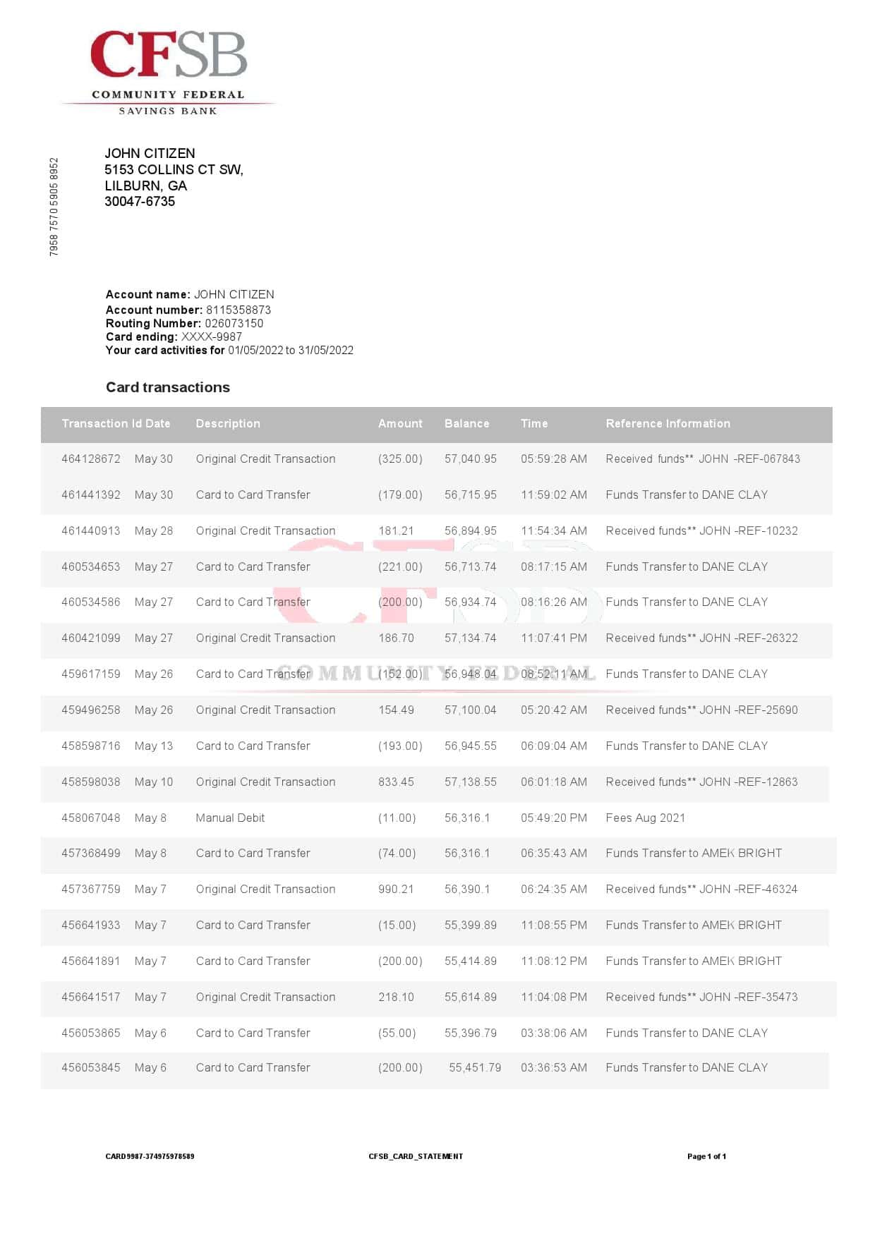 Canada-CFSB-bank-statement_000001.jpg Canada CFSB Bank Statement, Word and PDF Template