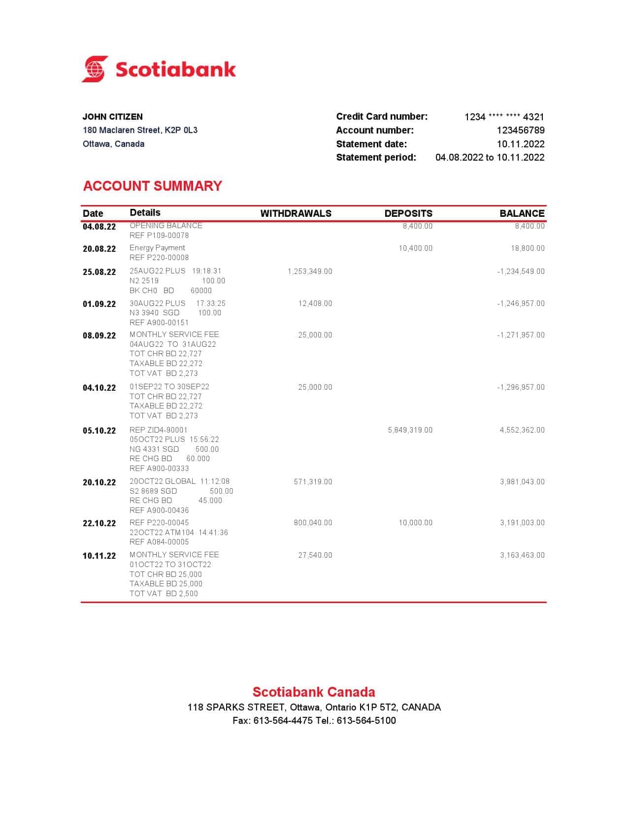 Canada-Scotiabank-bank-statement_000001-1.jpg Canada Scotiabank bank statement Excel and PDF template, fully editable (AutoSum)