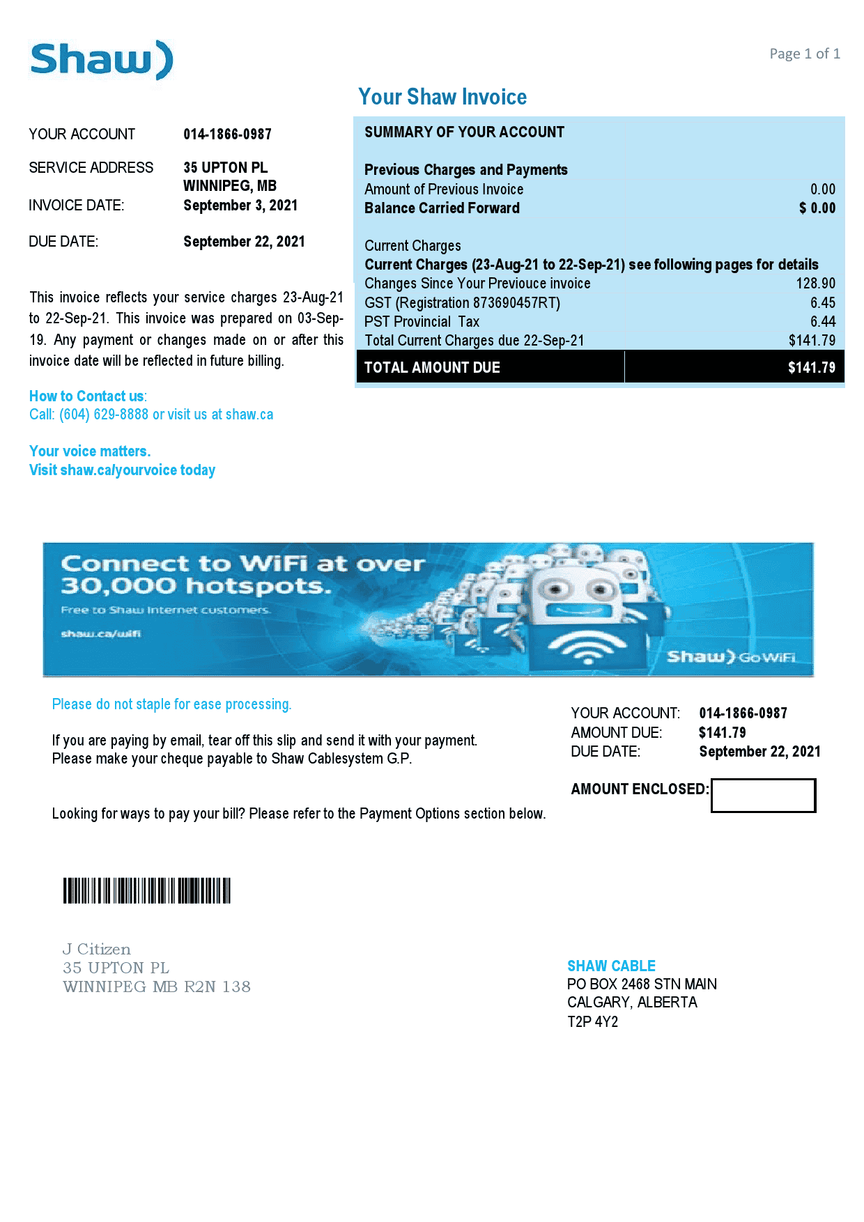 Canada-Shaw-utility-bill-new_000001.png Canada Shaw utility bill template in Word and PDF format
