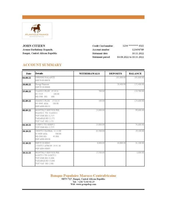 Central-African-Republic-Banque-Populaire-Maroco-Centrafricaine-bank-statement-Excel-and-PDF-te.jpg Central African Republic Banque Populaire Maroco Centrafricaine bank statement Excel and PDF template, fully editable (AutoSum)