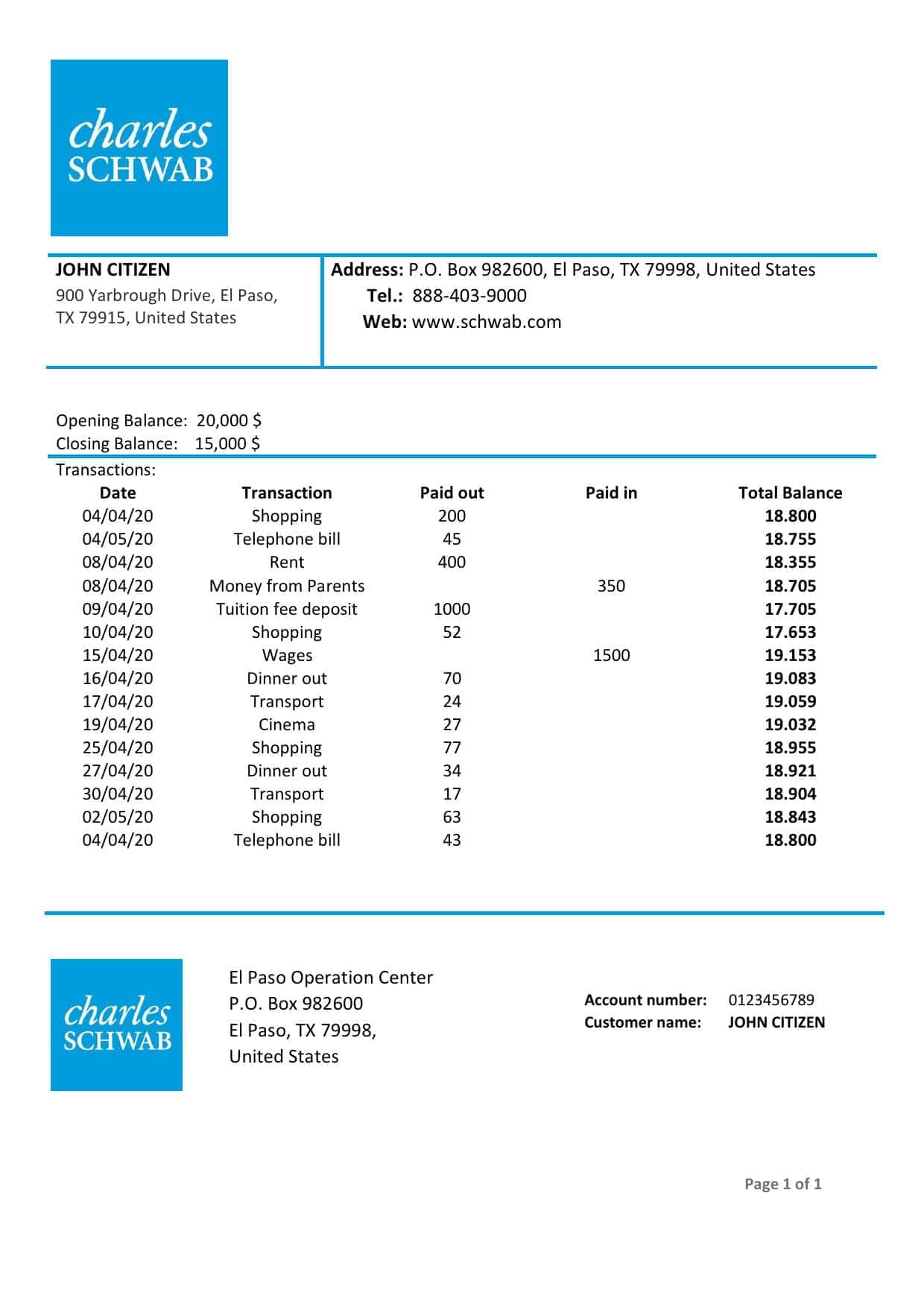 Charles-Schwab-Co_000001.jpg USA Charles Schwab and Co bank proof of address statement template in Word and PDF format