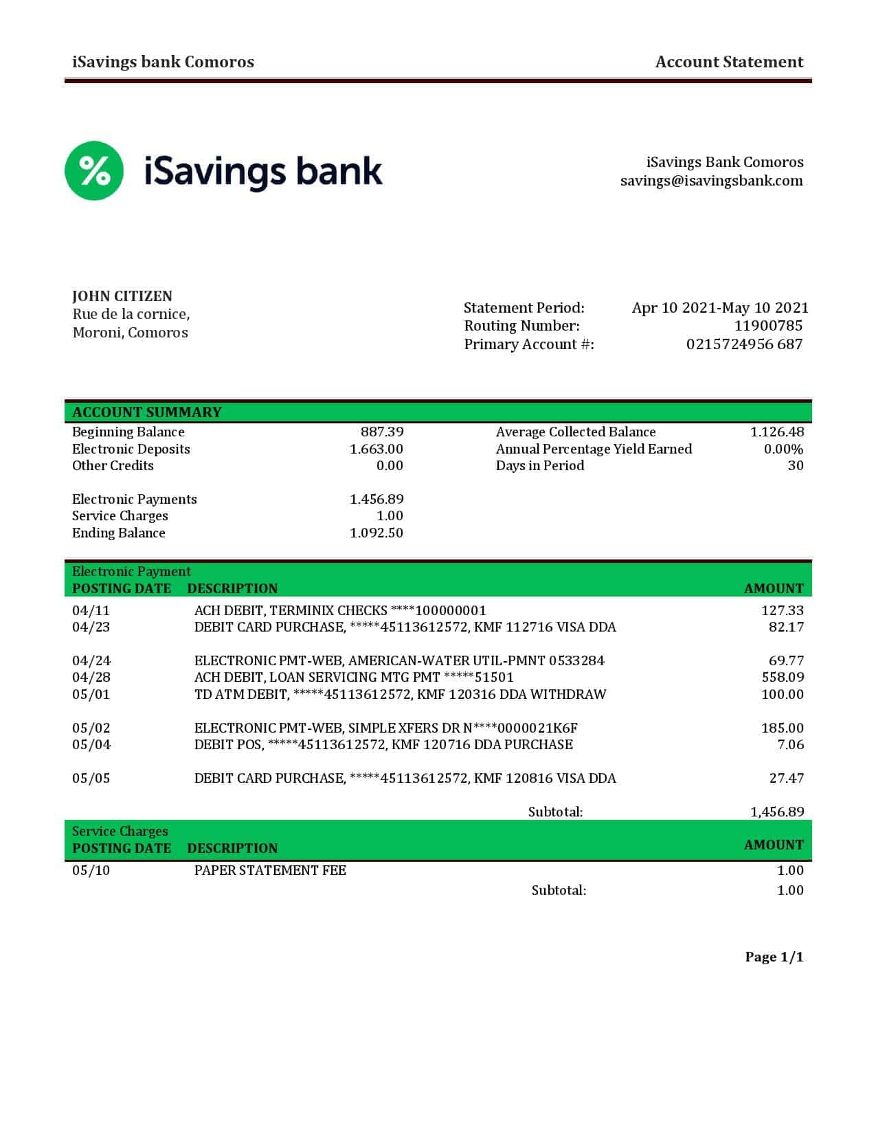 Comoros-iSavings-bank-statement-Word-and-PDF-template-completely-editable.jpg Comoros iSavings bank statement Word and PDF template, completely editable
