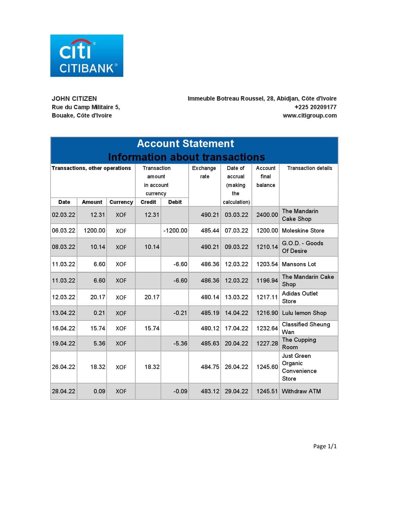 Cote-dIvoire-Citibank-bank-statement-Excel-and-PDF-template.jpg Cote d’Ivoire Citibank bank statement Excel and PDF template