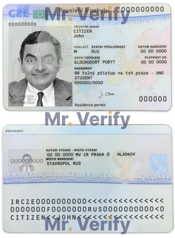 Czech-DL.jpg Czech Permanent Resident (PR) Card Template in PSD Format, Fully Editable