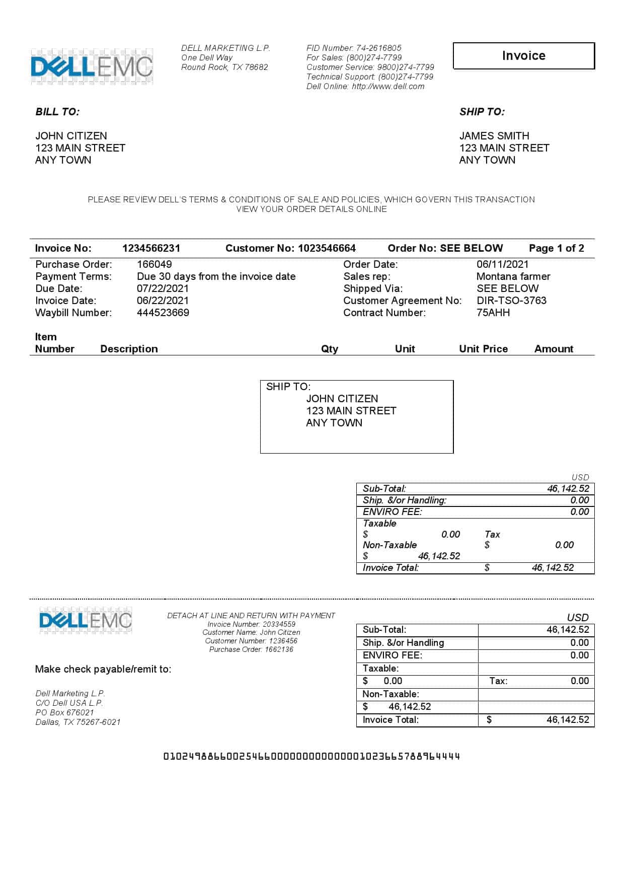 Dell-Technologies-invoice.jpg USA Dell Technologies invoice template in Word and PDF format