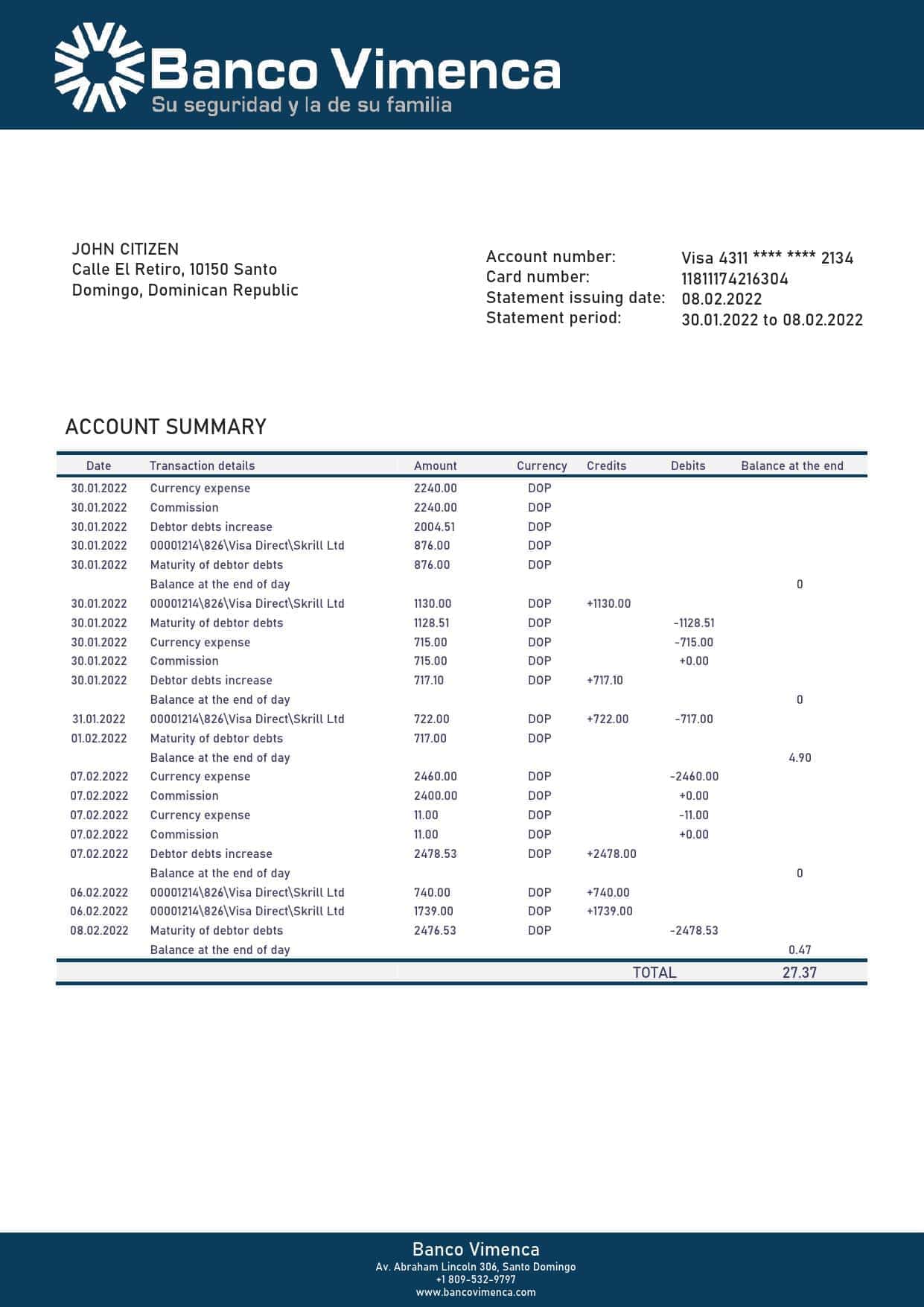 Dominican-Republic-Banco-Vimenca-proof-of-address-bank-statement-template-in-Word-and-PDF-format.jpg Dominican Republic Banco Vimenca proof of address bank statement template in Word and PDF format