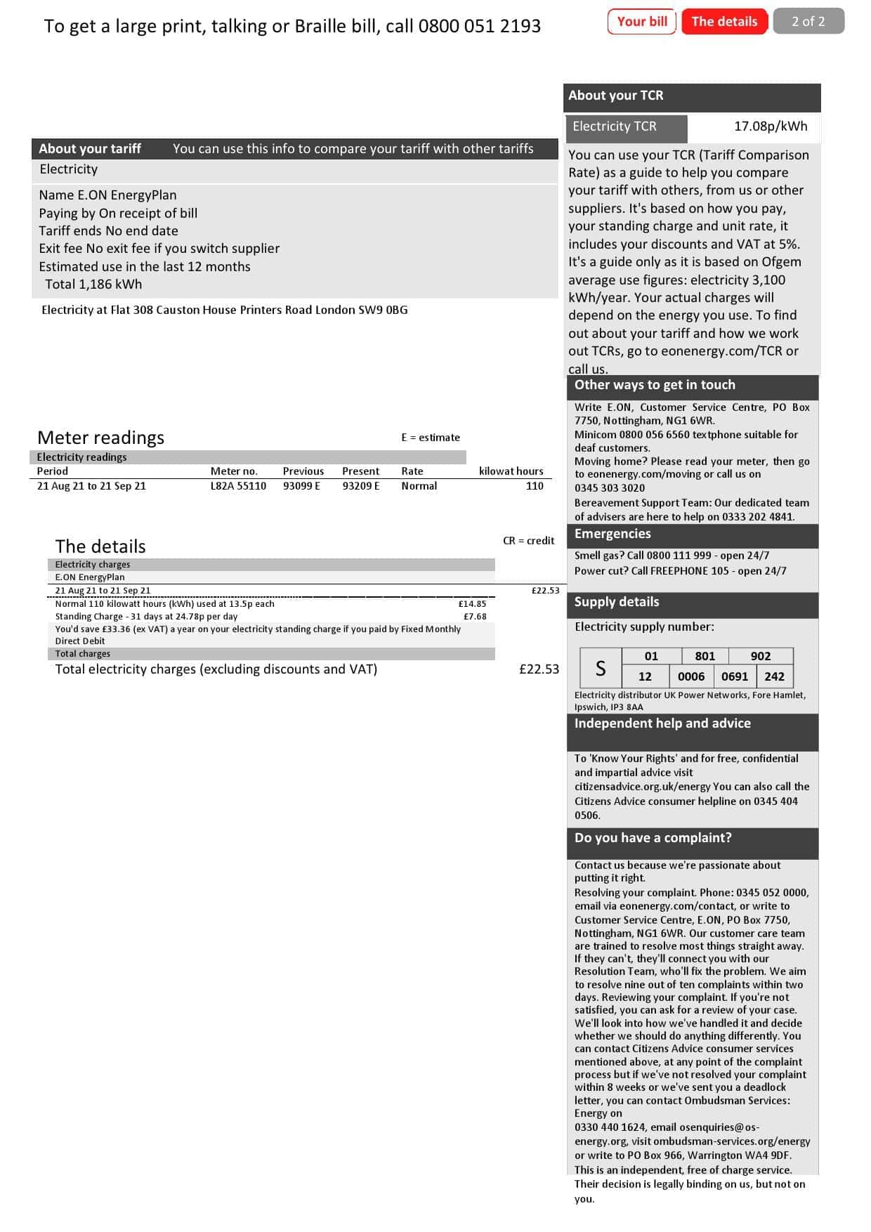 E.on_-electricity-original-normal.jpg United Kingdom E.ON electricity utility bill template in Word and PDF format, 2 pages, version 1 - Image 2