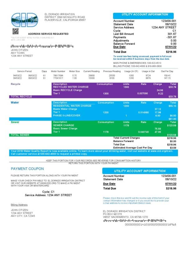 EID.jpg USA EID utility bill template in Word and PDF format