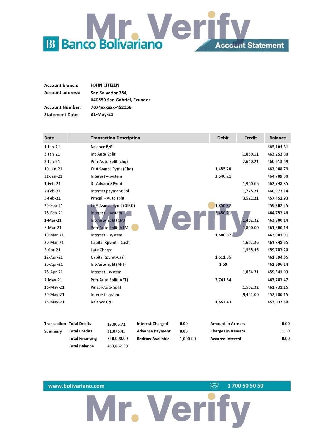 Ecuador-Banco-Bolivariano-bank-statement-1.jpg Ecuador Banco Bolivariano bank statement easy to fill template in .xls and .pdf file format