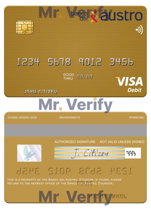 Ecuador Banco del Austro visa debit card mastercard Ecuador Banco del Austro visa debit card mastercard
