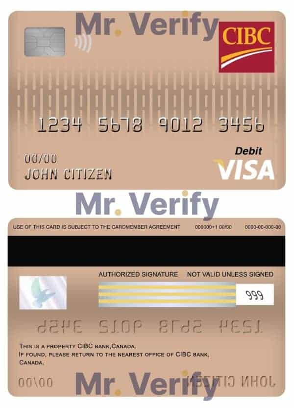 Editable Canada CIBC bank visa card debit card Templates in PSD Format Editable Canada CIBC bank visa card debit card Templates in PSD Format