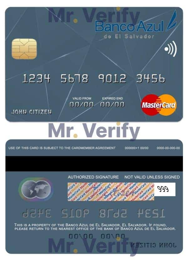 Editable El Salvador Banco Azul de El Salvador mastercard Templates in PSD Format Editable El Salvador Banco Azul de El Salvador mastercard Templates in PSD Format