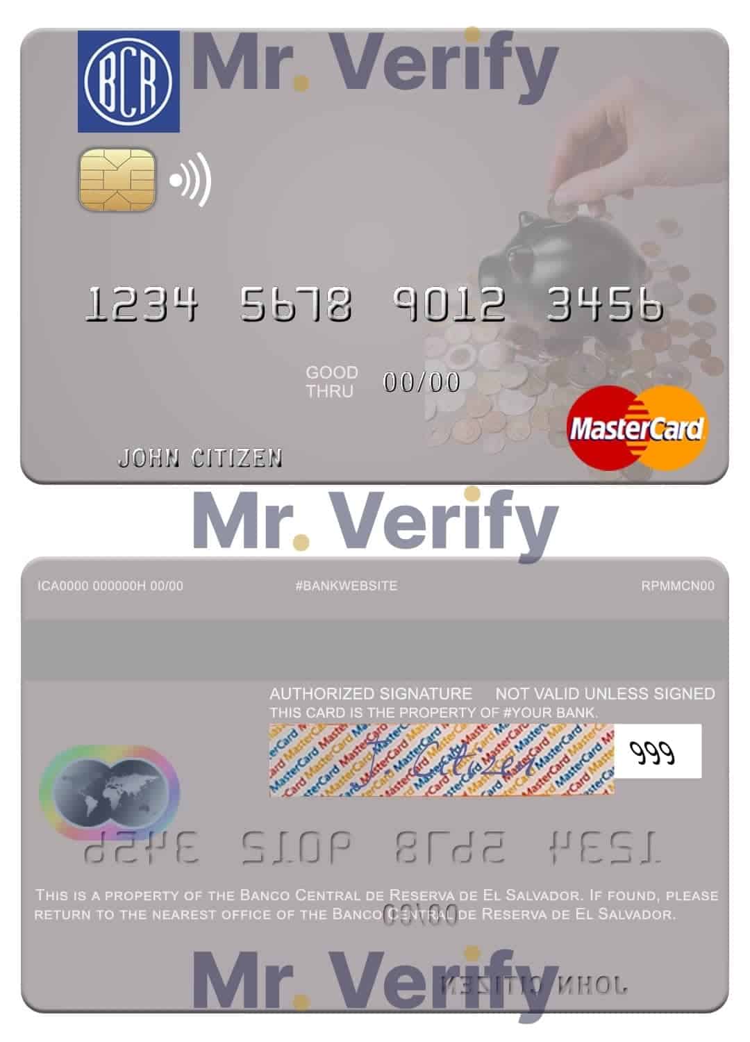 Editable El Salvador Banco Central de Reserva de El Salvador mastercard Templates in PSD Format Editable El Salvador Banco Central de Reserva de El Salvador mastercard Templates in PSD Format