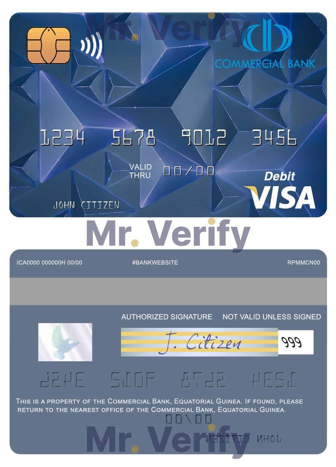 Editable Equatorial Guinea Commerical bank Guinee Equatoriale visa debit card Templates in PSD Format Editable Equatorial Guinea Commerical bank Guinee Equatoriale visa debit card Templates in PSD Format