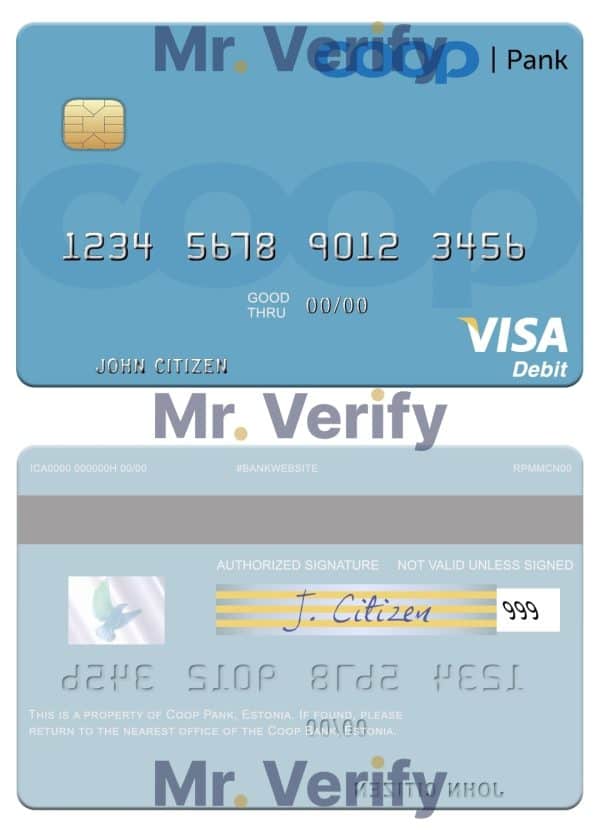 Editable Estonia Coop Pank visa debit credit card Templates in PSD Format Editable Estonia Coop Pank visa debit credit card Templates in PSD Format