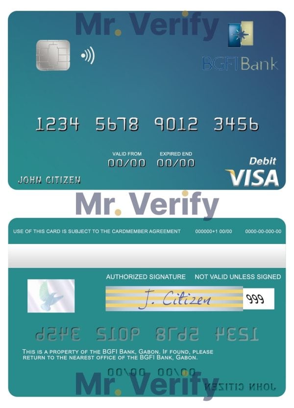 Editable Gabon BGFI Bank visa debit card Templates in PSD Format Editable Gabon BGFI Bank visa debit card Templates in PSD Format