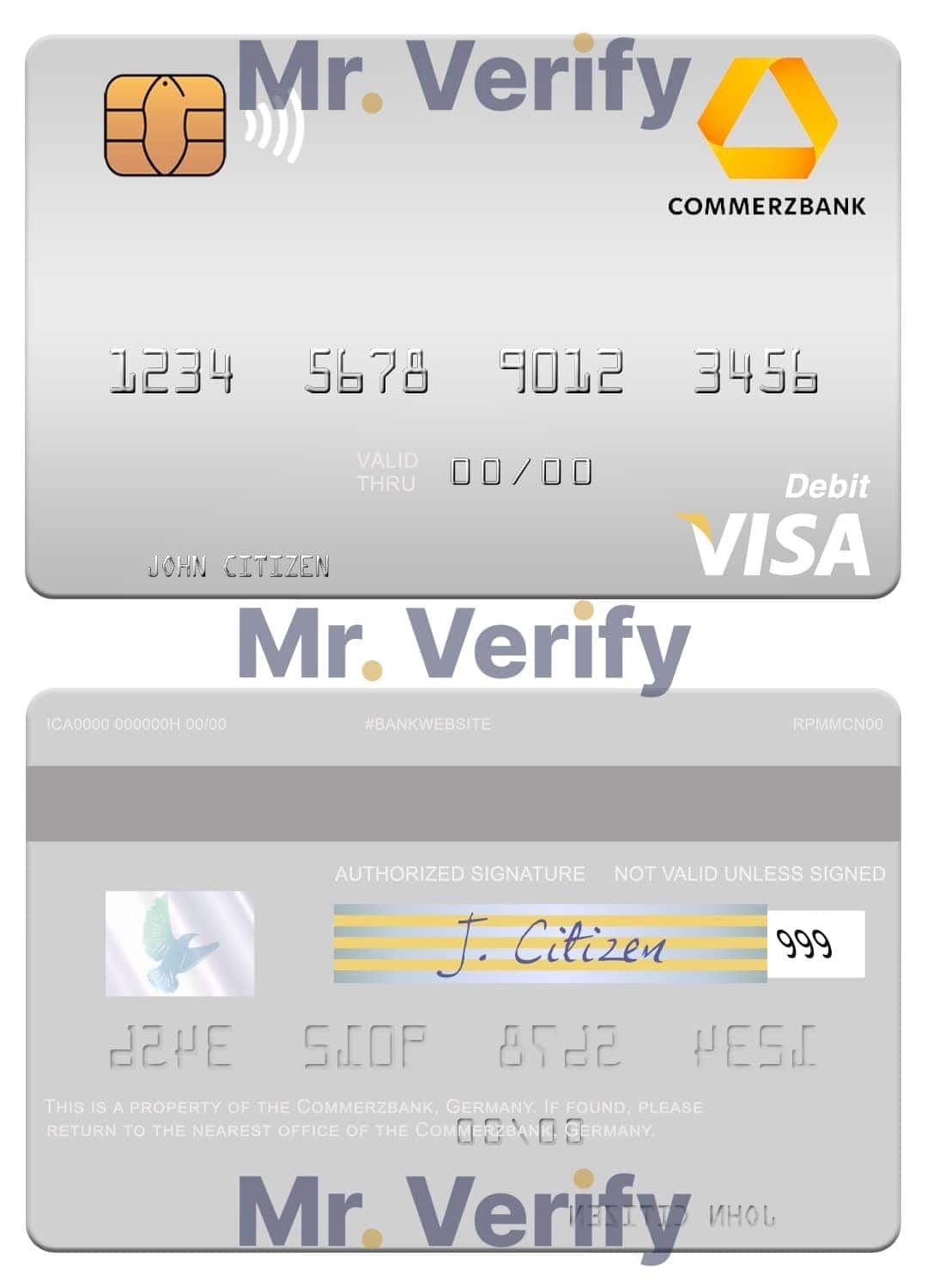 Editable Germany Commerz Bank visa debit card Templates in PSD Format Editable Germany Commerz Bank visa debit card Templates in PSD Format