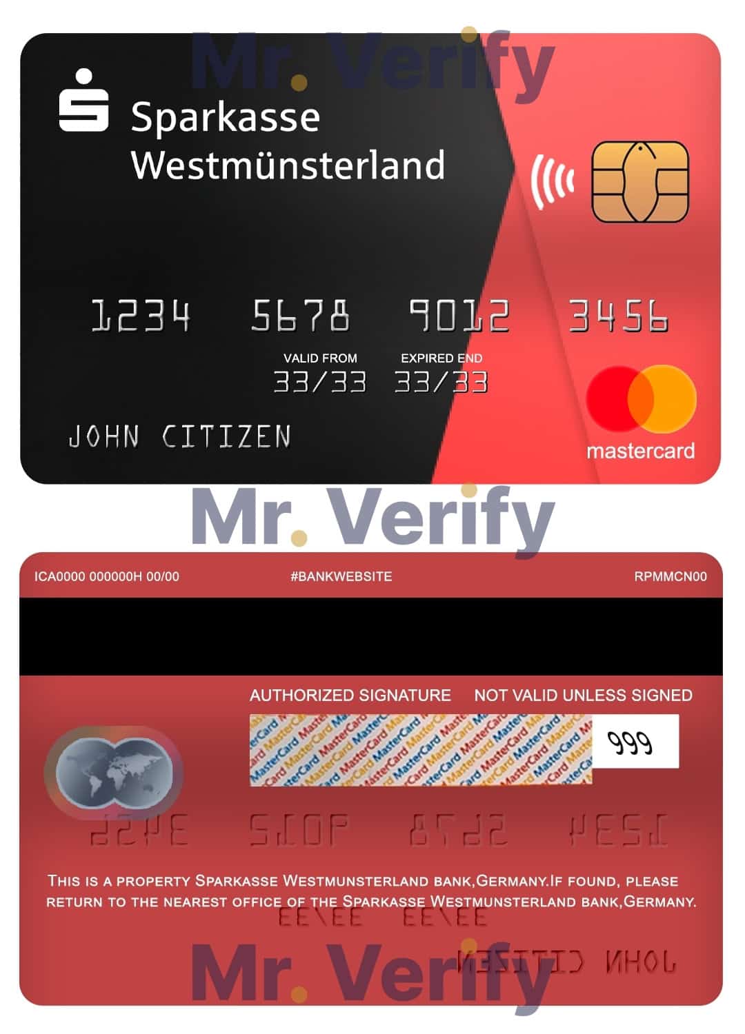 Editable Germany Sparkasse Westmunsterland bank mastercard Templates in PSD Format Editable Germany Sparkasse Westmunsterland bank mastercard Templates in PSD Format