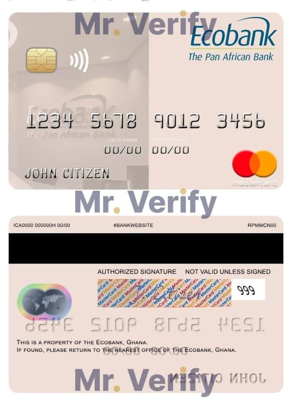 Editable Ghana Ecobank Ghana mastercard Templates in PSD Format Editable Ghana Ecobank Ghana mastercard Templates in PSD Format