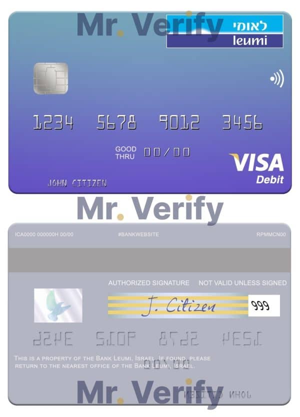 Editable Israel Bank Leumi visa card Templates in PSD Format Editable Israel Bank Leumi visa card Templates in PSD Format