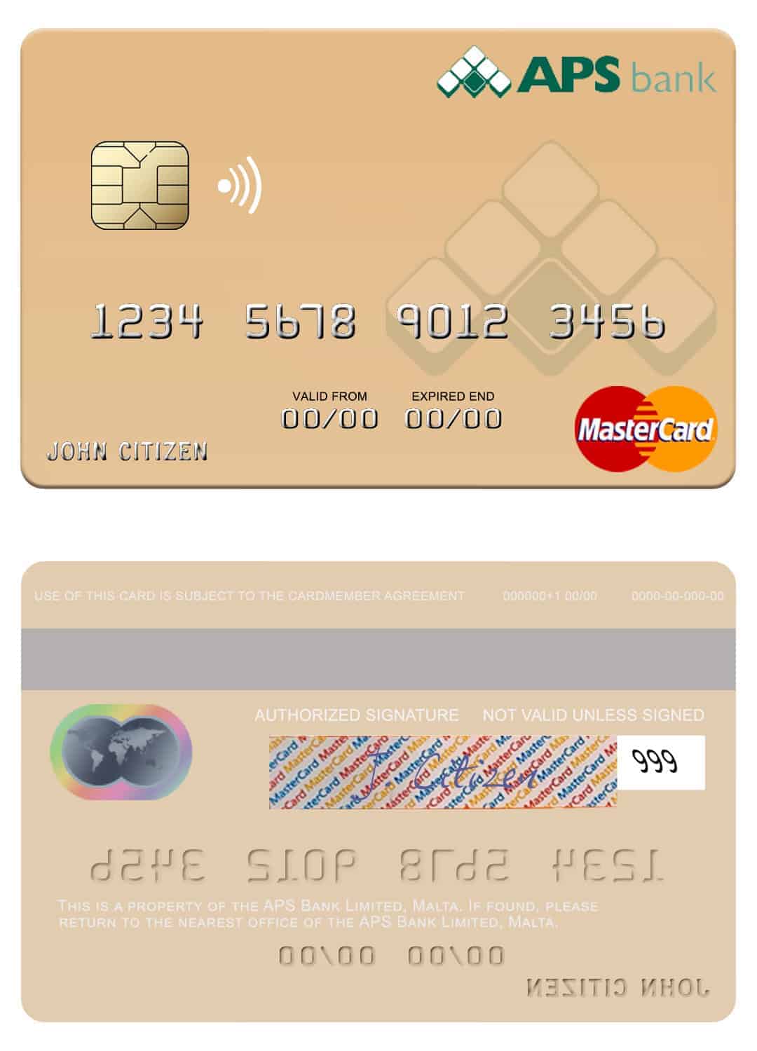 Editable Malta APS Bank Limited mastercard credit card Templates Editable Malta APS Bank Limited mastercard credit card Templates