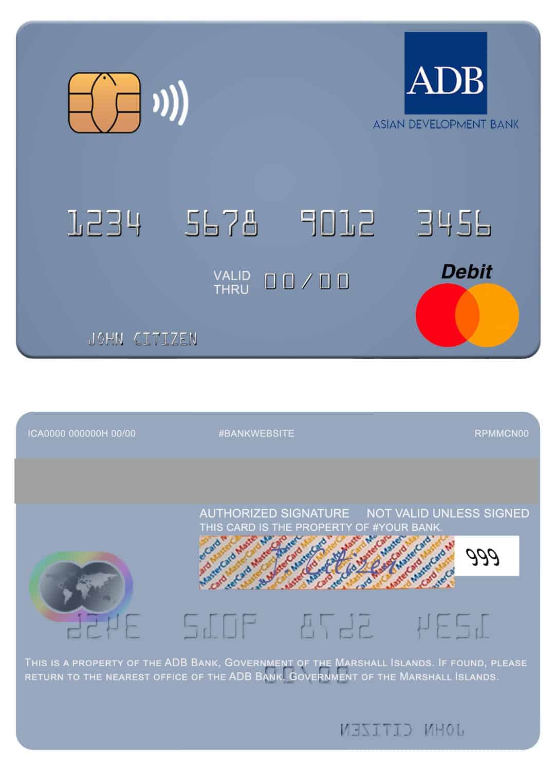 Editable Marshall Islands ADB Bank mastercard credit card Templates Editable Marshall Islands ADB Bank mastercard credit card Templates