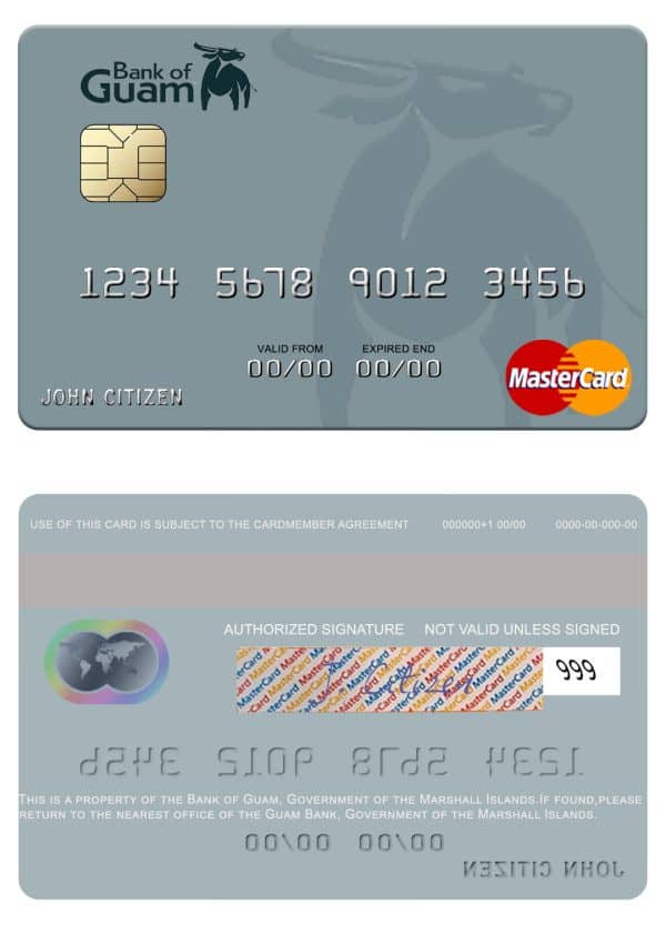 Editable Marshall Islands Bank of Guam mastercard Templates Editable Marshall Islands Bank of Guam mastercard Templates