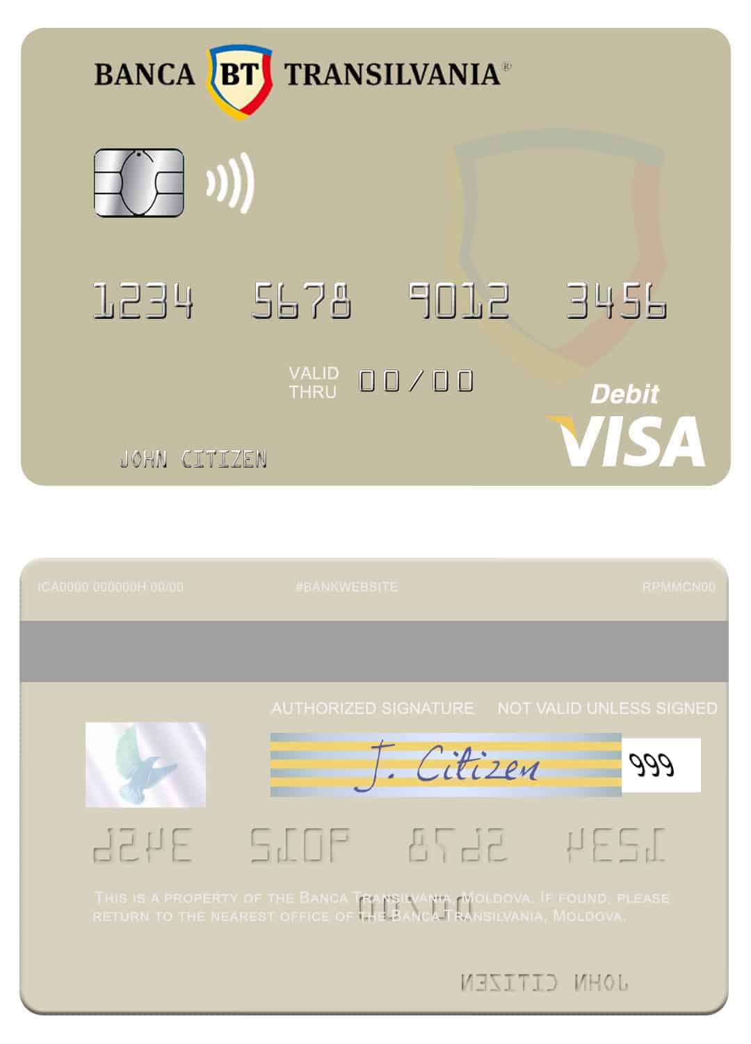 Editable Moldova Banca Transilvania visa debit card Templates Editable Moldova Banca Transilvania visa debit card Templates
