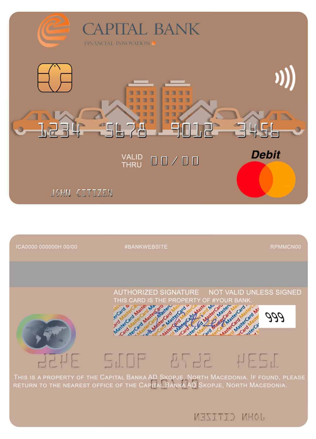 Editable North Macedonia Capital Banka AD Skopje mastercard Templates Editable North Macedonia Capital Banka AD Skopje mastercard Templates