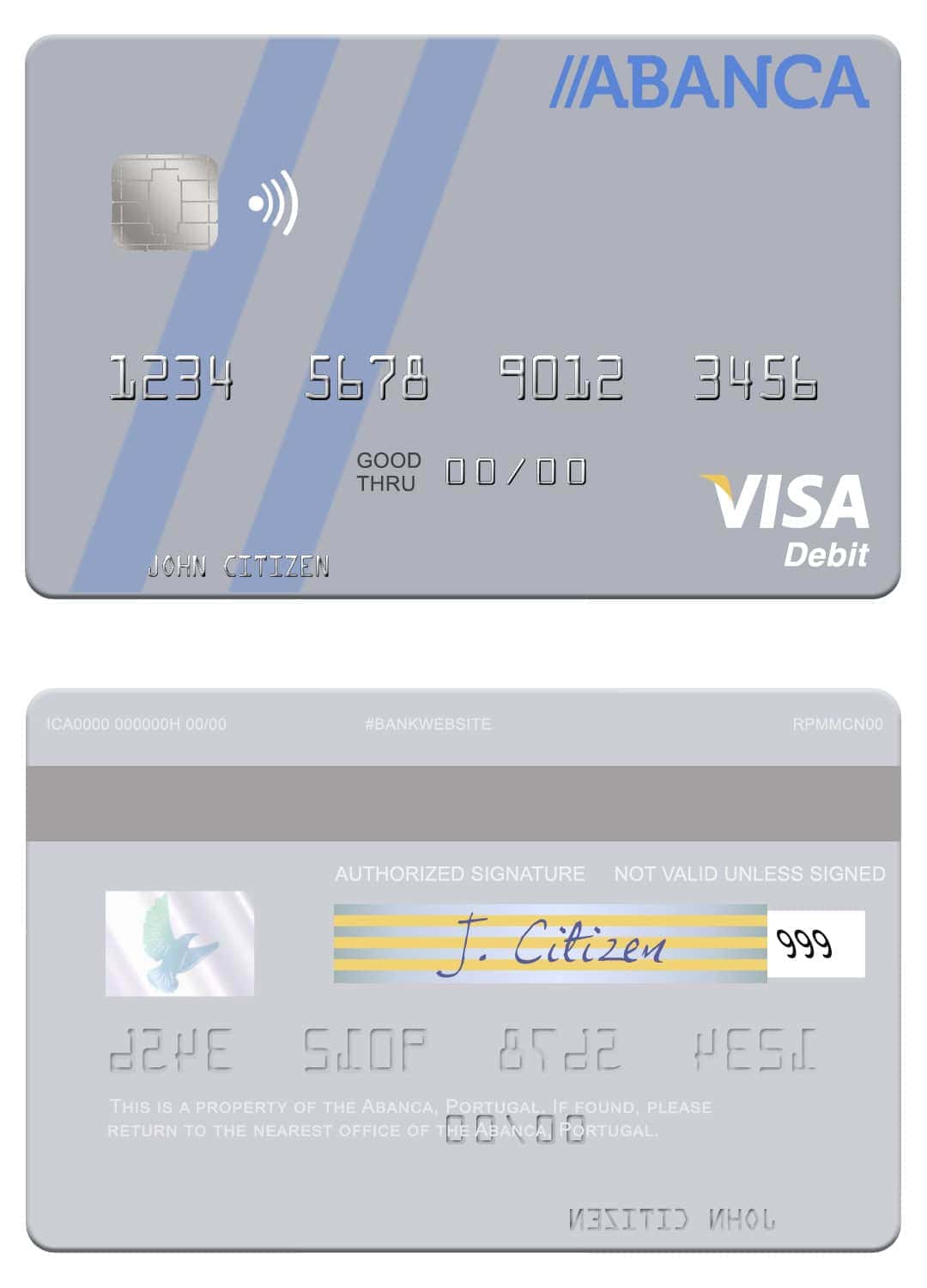Editable Portugal Abanca visa debit card Templates Editable Portugal Abanca visa debit card Templates