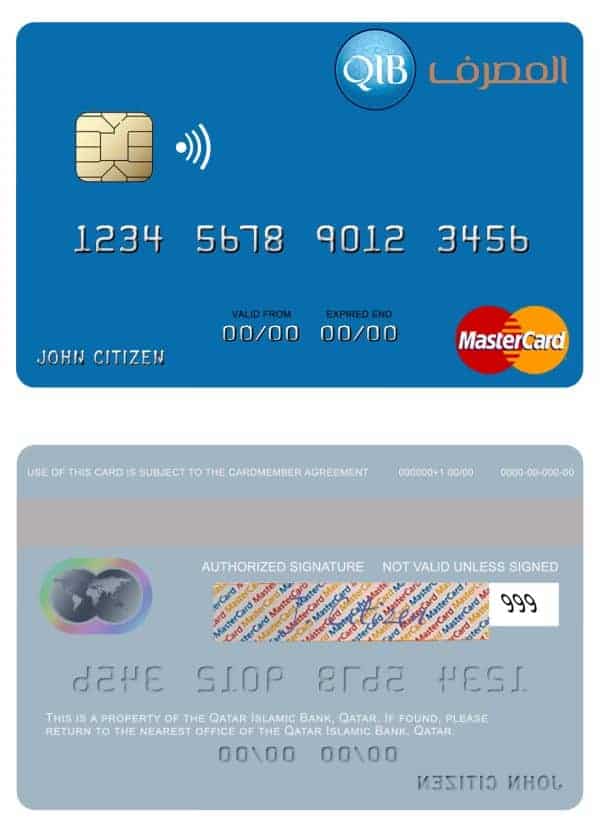 Editable Qatar Islamic Bank mastercard Templates Editable Qatar Islamic Bank mastercard Templates