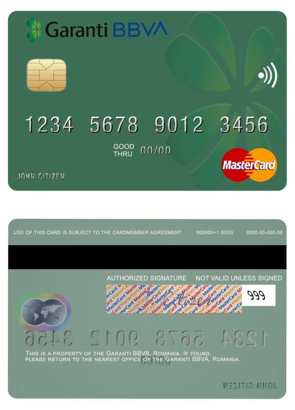 Editable Romania Garanti BBVA mastercard Templates Editable Romania Garanti BBVA mastercard Templates