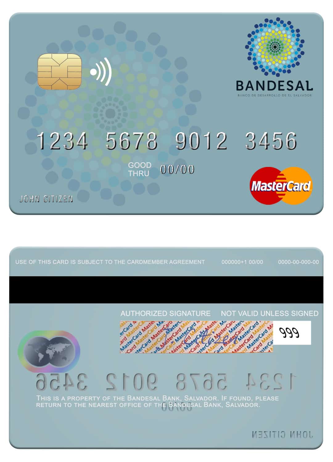 Editable Salvador Bandesal Bank mastercard credit card Templates Editable Salvador Bandesal Bank mastercard credit card Templates