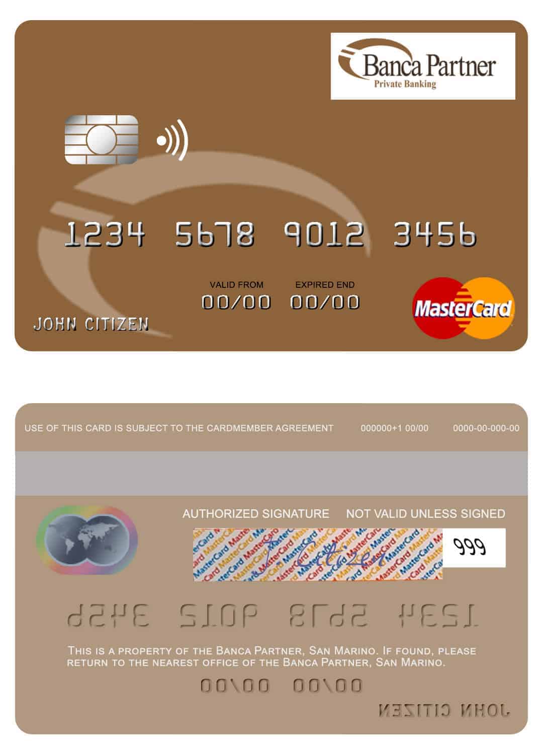 Editable San Marino Banca Partner mastercard Templates Editable San Marino Banca Partner mastercard Templates