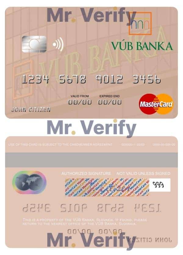 Editable Slovakia VÚB Banka mastercard Templates Editable Slovakia VÚB Banka mastercard Templates
