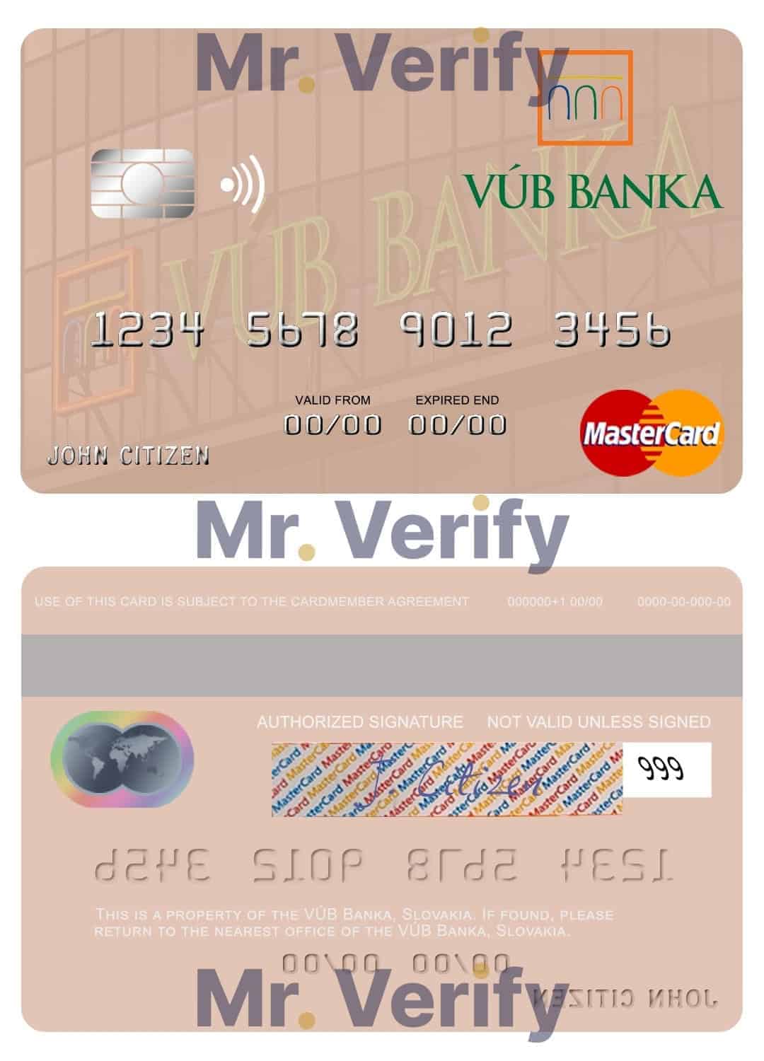 Editable Slovakia VÚB Banka mastercard Templates Editable Slovakia VÚB Banka mastercard Templates