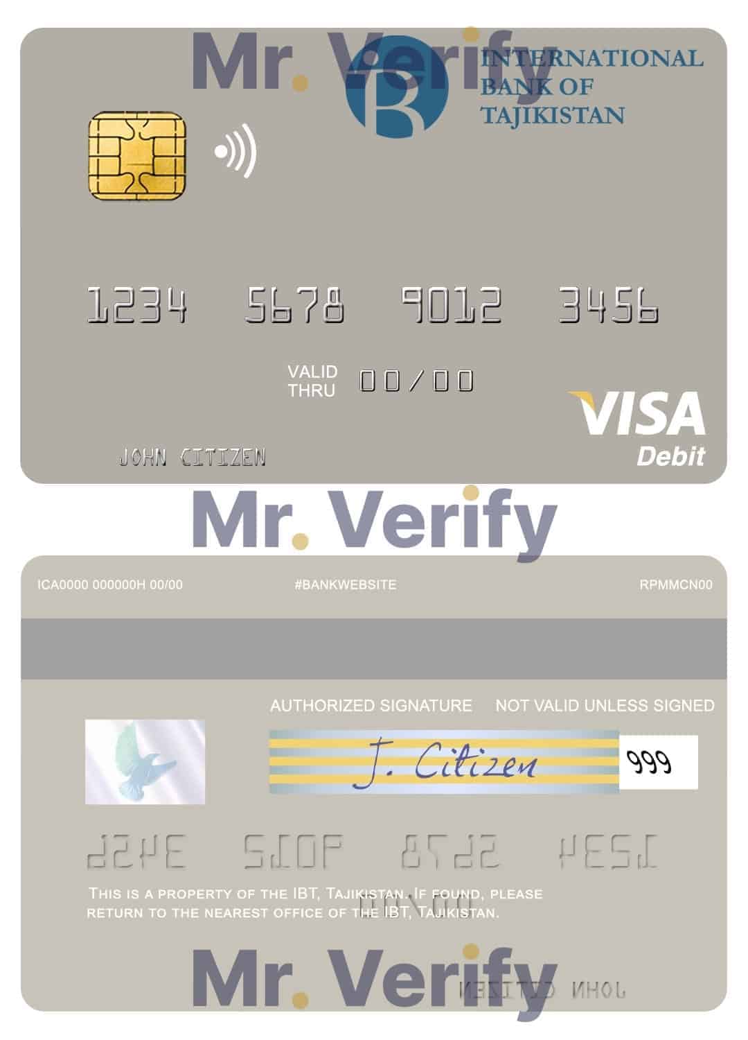 Editable Tajikistan IBT Bank visa debit card Templates in PSD Format Editable Tajikistan IBT Bank visa debit card Templates in PSD Format