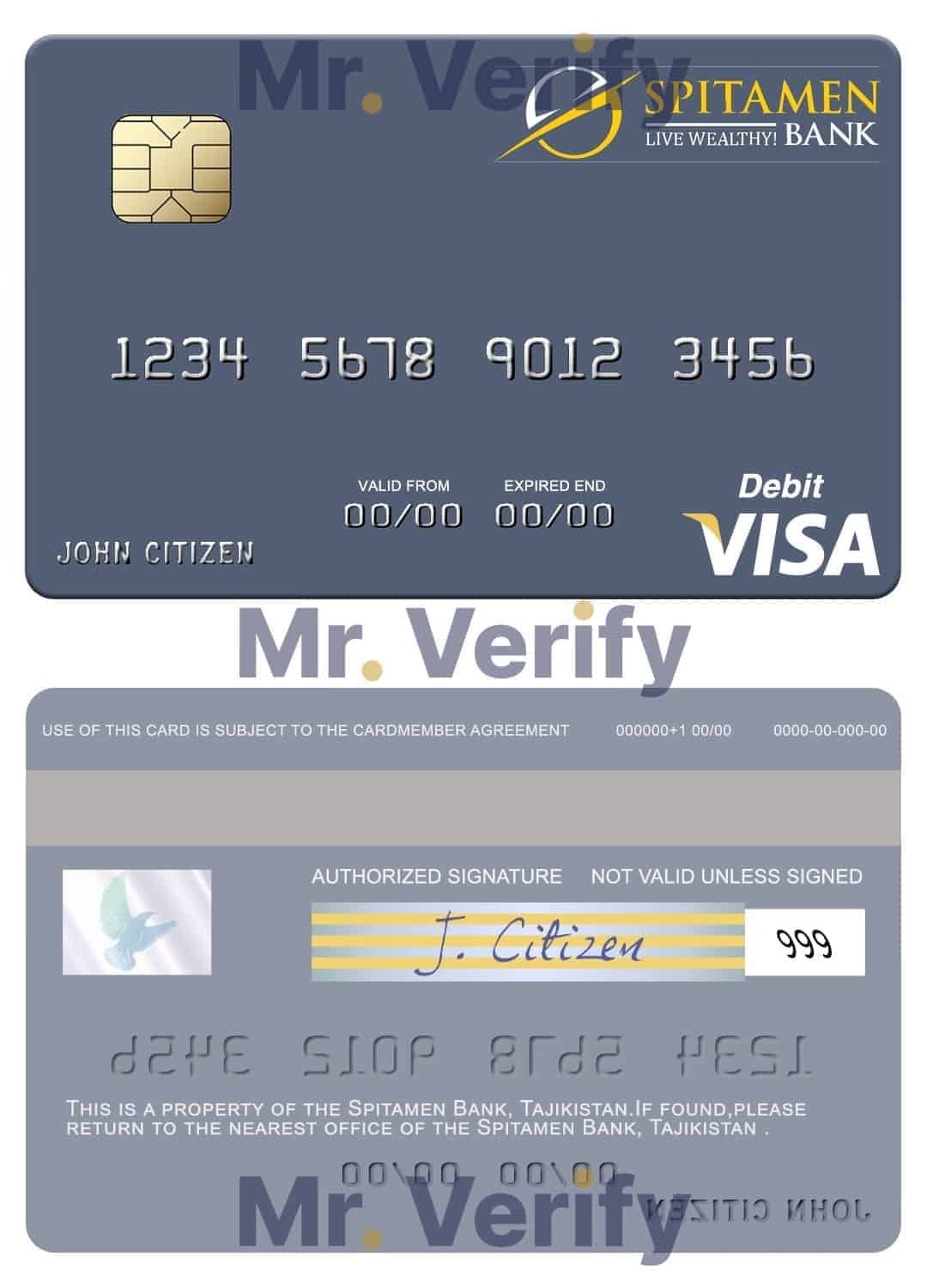 Editable Tajikistan Spitamen Bank visa debit card Templates in PSD Format Editable Tajikistan Spitamen Bank visa debit card Templates in PSD Format