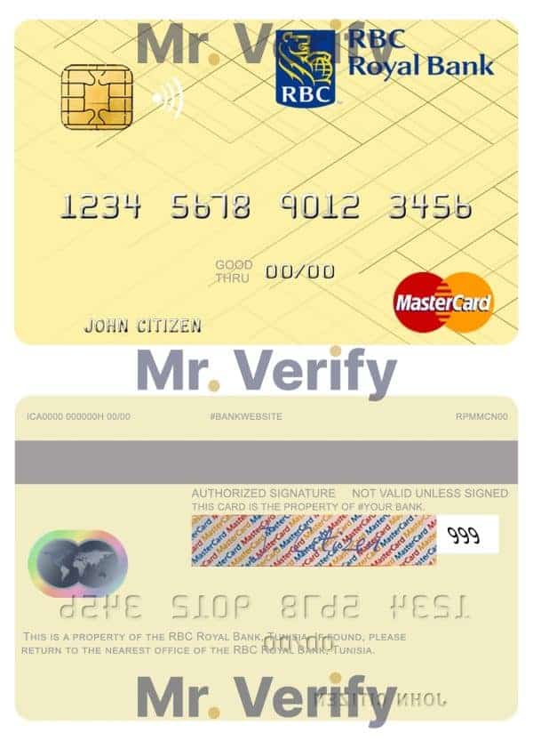 Editable Tunisia RBC Royal Bank mastercard Templates in PSD Format Editable Tunisia RBC Royal Bank mastercard Templates in PSD Format