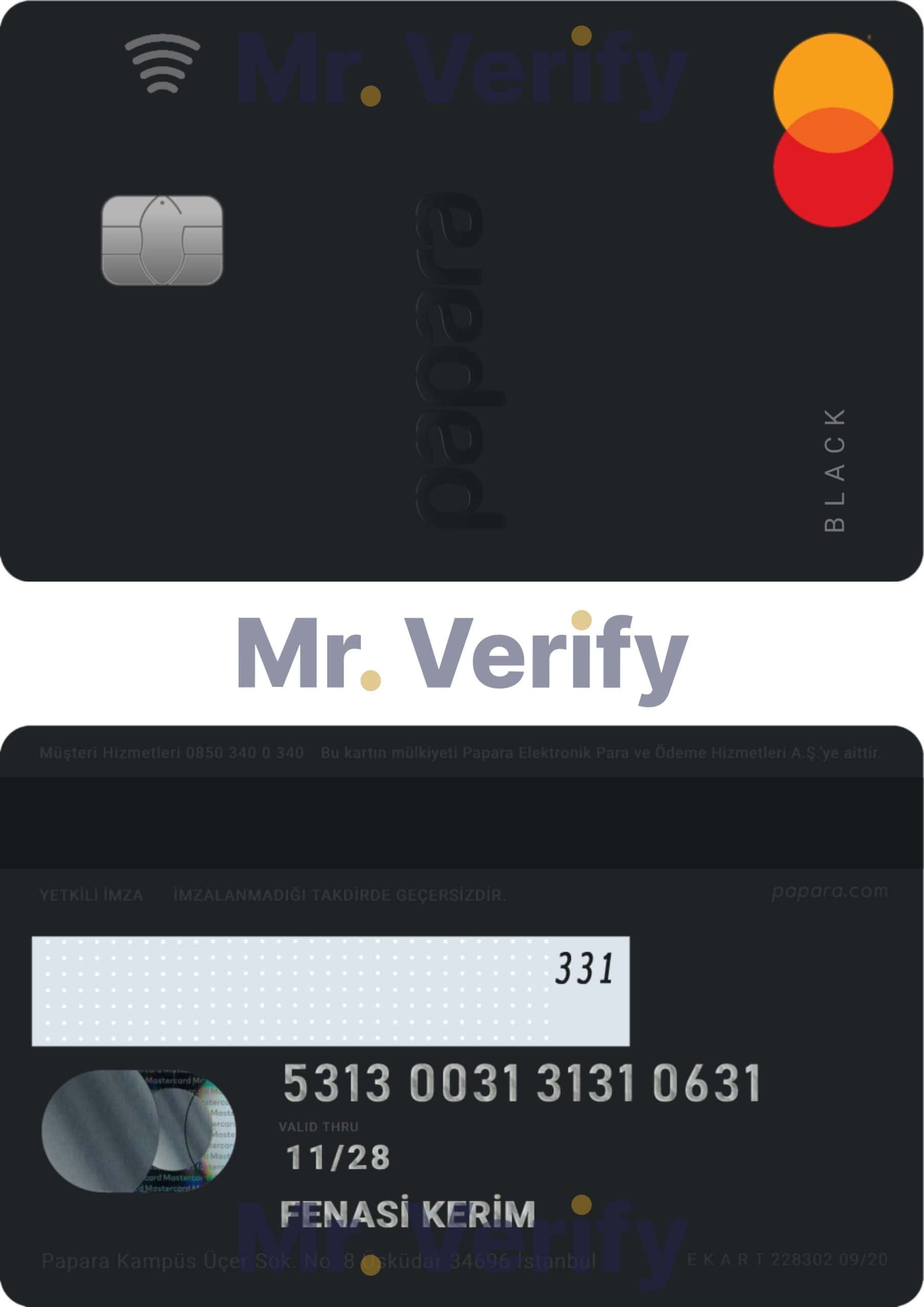 Editable Turkey Papara MasterCard Templates in PSD Format Editable Turkey Papara MasterCard Templates in PSD Format