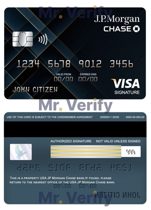 Editable USA JP Morgan Chase bank visa signature card Templates in PSD Format Editable USA JP Morgan Chase bank visa signature card Templates in PSD Format