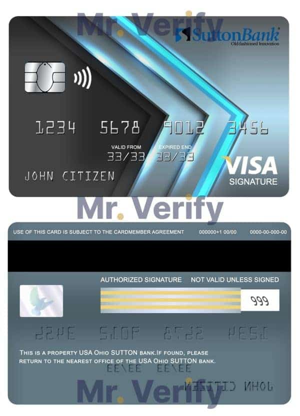 Editable USA Ohio SUTTON bank visa signature card Templates in PSD Format Editable USA Ohio SUTTON bank visa signature card Templates in PSD Format